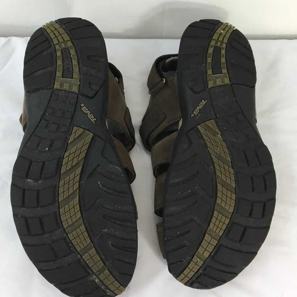 Teva Mens Hammer Leather Weave Fisherman Sandals Size 11 GREAT Pre-Owned